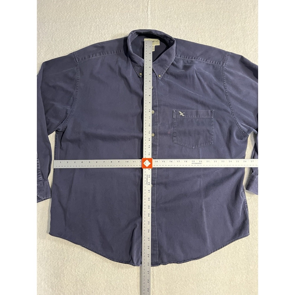 Vintage Eddie Bauer Shirt Men's Size XL Tall MT Blue Long Sleeve - Picture 10 of 16